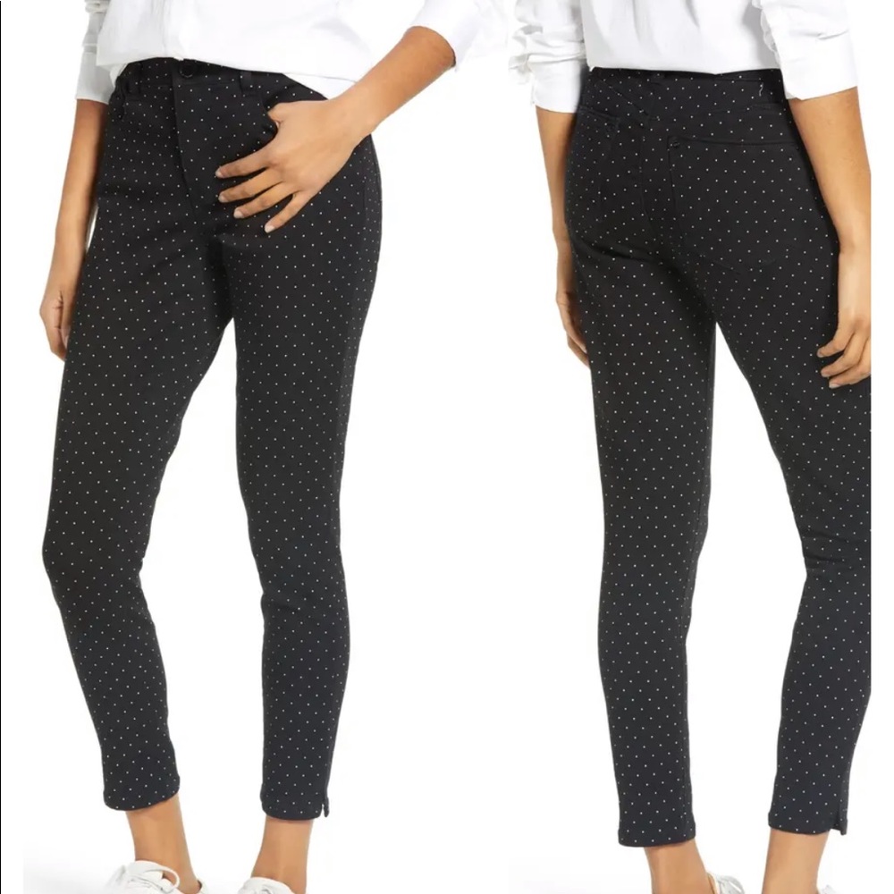 Ab-Solution High Waist Polka Dot Ankle Skinny Pant